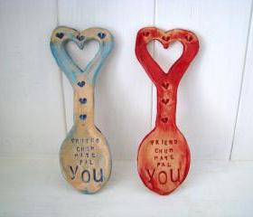 Friend, Mate, Chum, Bud, YOU - Ceramic Lovespoon. Made in Wales, UK