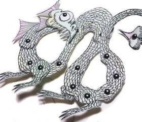 Nessie Lochness Monster Articulated Paper Doll