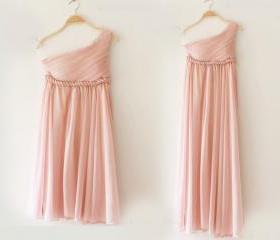 3 Colors Greek Goddess Elegant Dress Nude pink Gown/ Bridesmaid Dress/ Long Dress