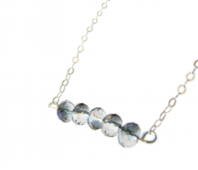 Beaded Necklace - Purple Crystal - Sterling Silver - Crystallize