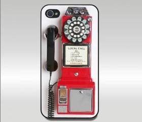 Iphone 4 case--Vintage Payphone,iphone 4S case,in plastic or silicone case