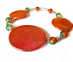 Sprayed shell bracelet peacock collection orange